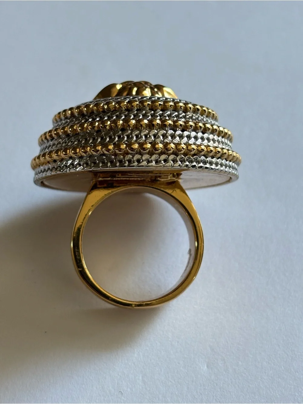 Versace Gold and Silver Medusa ring authentic